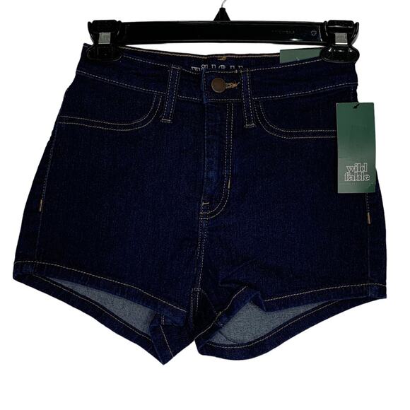 Wild Fable NWT High Rise Jeans Short Blue Size 24R Belt Loops - Picture 1 of 8
